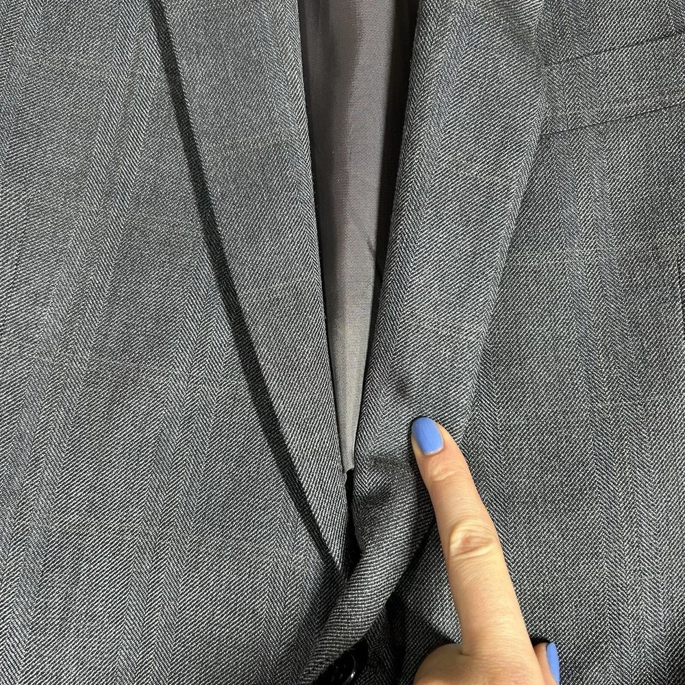 Ralph Lauren Blazer Mens 44R Silk Wool Blend Gray Sport Coat Two Button